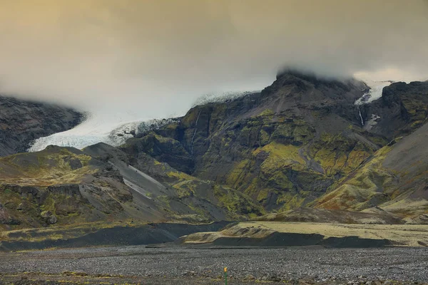 Svinafellsjokull Gletsjerlandschap Het Skaftafell Natuurpark Ijsland Europa — Stockfoto