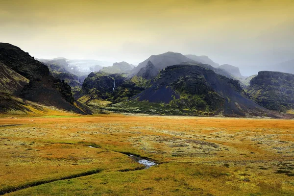 Τοπίο Παγετώνων Svinafellsjokull Στο Φυσικό Πάρκο Skaftafell Ισλανδία Ευρώπη — Φωτογραφία Αρχείου