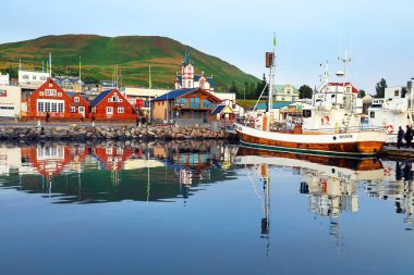 İzlanda, Avrupa 'daki Husavik Limanı