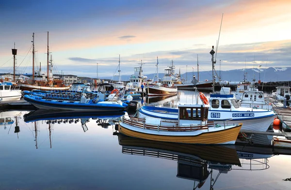 Husavik Harbour Islândia Europa — Fotografia de Stock