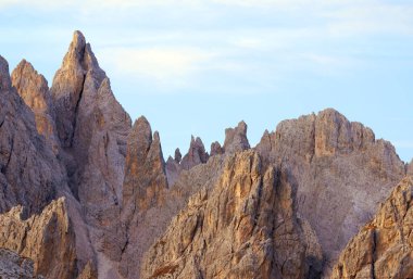 Sunrise alpine light in the Dolomites, Italy, Europe