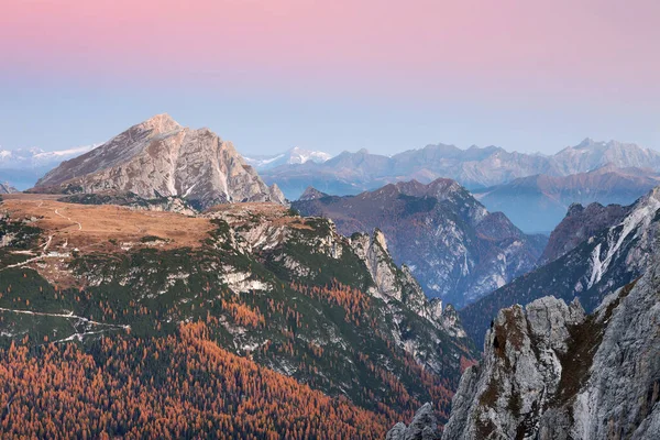 Sunrise Alpine Light Dolomites Italy Europe — 图库照片