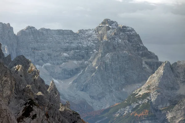 Salida Del Sol Luz Alpina Los Dolomitas Italia Europa — Foto de Stock