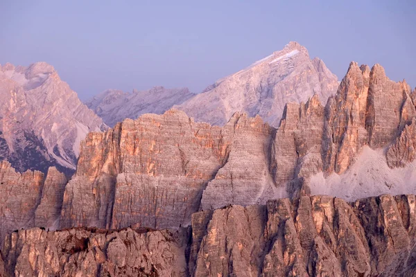 Sunset View Cima Ambrizzola Croda Lago Dolomites Mountains Italy Europe — Stock Photo, Image