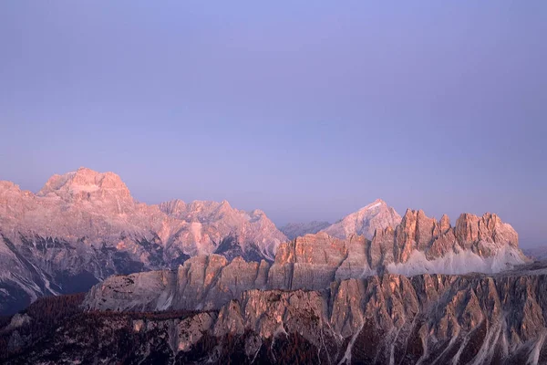 Sunrise Alpine Light Dolomites Italy Europe — Stockfoto