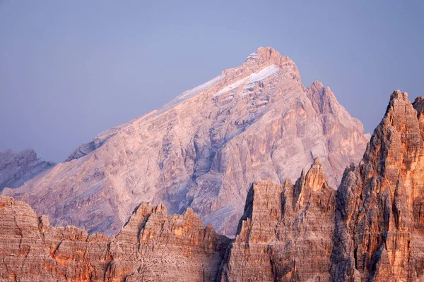 Zachód Słońca Cima Ambrizzola Croda Lago Dolomity Włochy Europa — Zdjęcie stockowe