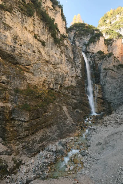 Wodospad Fanes Dolomitach Włochy Europa — Zdjęcie stockowe