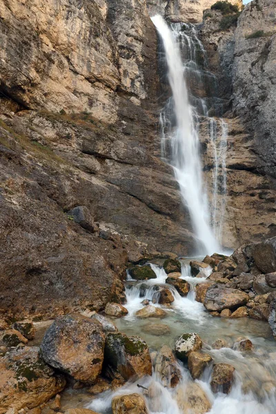 Cascata Dei Fanes Nelle Dolomiti Italia Europa — Foto Stock