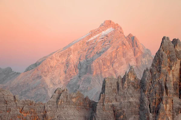 Vista Pôr Sol Cima Ambrizzola Croda Lago Dolomitas Montanhas Itália — Fotografia de Stock