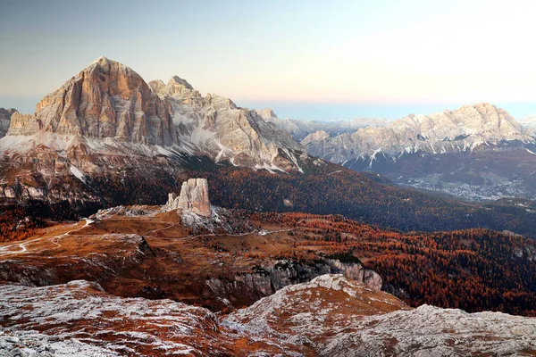 Salida Del Sol Luz Alpina Los Dolomitas Italia Europa — Foto de Stock