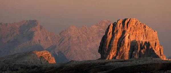 Sunrise Alpine Light Dolomites Italy Europe — Stockfoto