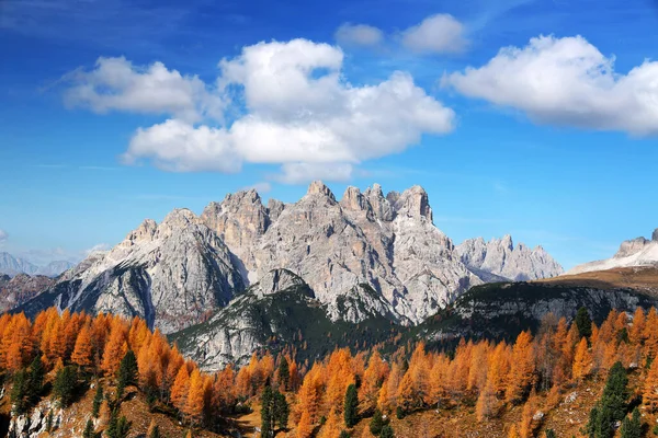 Autumn Alpine Light Dolomites Italy Europe — Stockfoto