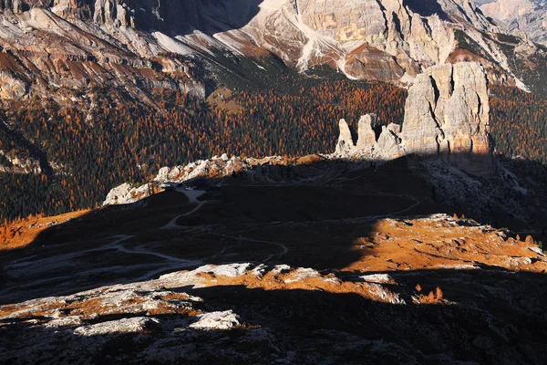 Luz Quente Pôr Sol Sobre Dolomitas Itália Europa — Fotografia de Stock