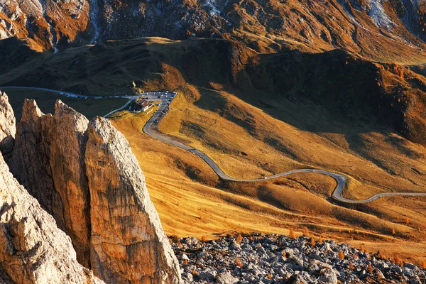 Őszi Esti Táj Passo Giau Dolomitok Olaszország Európa — Stock Fotó