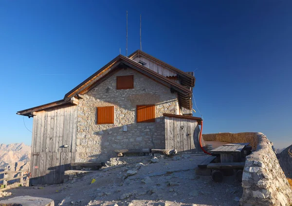 Rifugio Nuvolau Oldest Refuge Dolomites Built Summit Mount Nuvolau 2575 — Stock Photo, Image