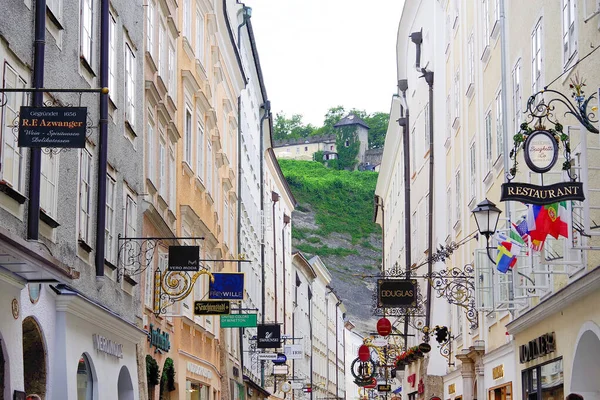 Scena Uliczna Salzburgu Austria Europa — Zdjęcie stockowe