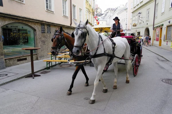 Pouliční Scéna Salcburku Rakousko Evropa — Stock fotografie
