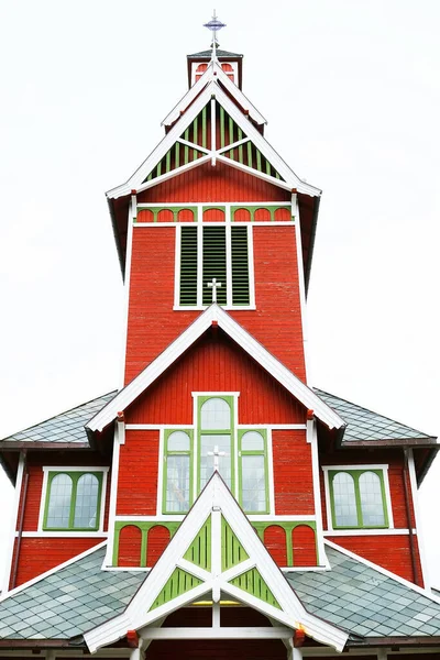 Detalhe Arquitetônico Igreja Buksnes Cidade Gravdal Ilhas Lofoten Noruega Europa — Fotografia de Stock