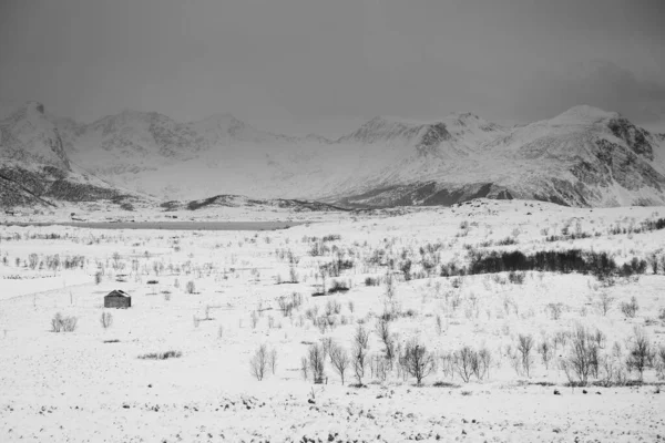 Zimowy Krajobraz Archipelagu Lofoten Norwegia Europa — Zdjęcie stockowe