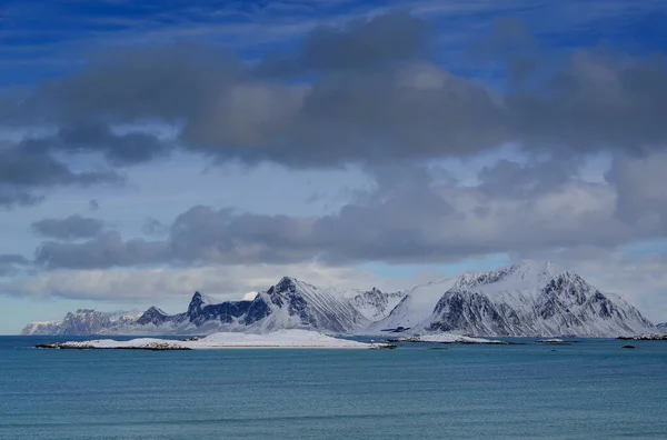 Sandbotnen Χειμερινό Τοπίο Στο Αρχιπέλαγος Lofoten Νορβηγία — Φωτογραφία Αρχείου