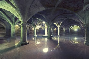 Mazagan 'daki antik Portekiz yeraltı sarnıçı. El Jadida şehri, Fas.