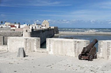 Mazagan, El Jadida, Fas 'ın mimari detayları. UNESCO Dünya Mirası olarak kayıtlı Portekiz tahkim edilmiş bir liman şehri.