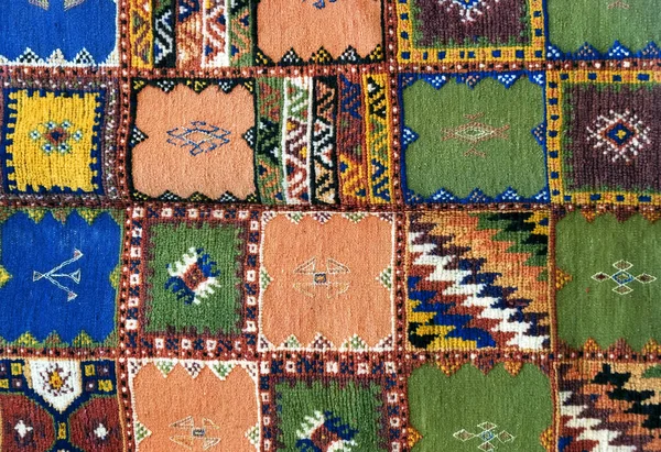 Berber Geleneksel Yün Halı Dokusu Geometrik Desenli Fas Afrika — Stok fotoğraf