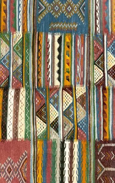 Текстура Берберского Традиционного Шерстяного Ковра Геометрическим Узором Марокко Африка — стоковое фото
