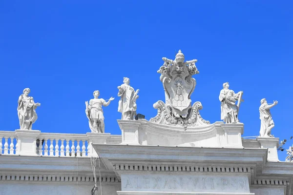 Detalhe Edifícios Piazza San Pietro Praça Peters Vaticano Roma Europa — Fotografia de Stock