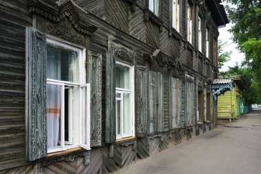 Irkutsk 'taki tarihi ahşap ev, Rusya Federasyonu