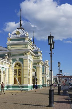 Irkutsk 'taki tren istasyonu, Doğu Sibirya, Rusya Federasyonu