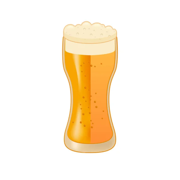 Cerveza aislada en blanco. Ilustración de vector de estilo plano . — Vector de stock