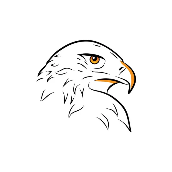 Eagle head outline vector illustration — Stock Vector