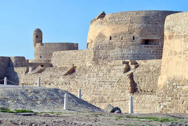 Castillo Nacional Bahréin Día Soleado Qal Bahrain Fort —  Fotos de Stock