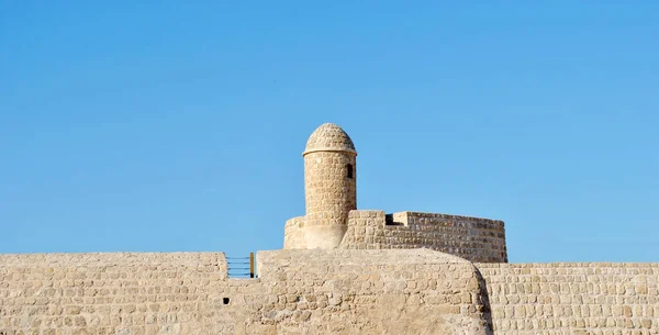 Bahrain National Castle Sunny Day Qal Bahrain Fort — Stock Photo, Image