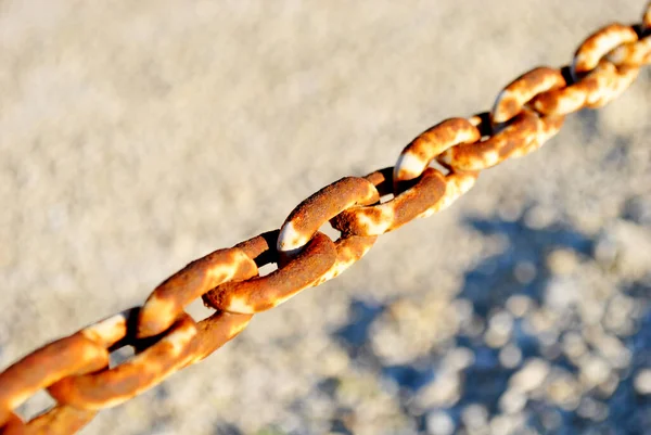 Vintage Chain Old Rusty Steel Close — Stock Photo, Image