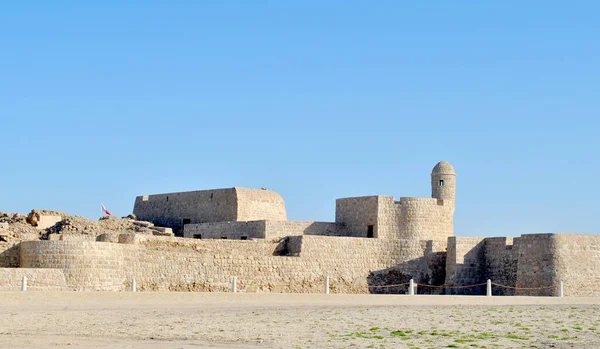 Bahrajn Narodowy Zamek Słoneczny Dzień Qal Bahrajn Fort — Zdjęcie stockowe