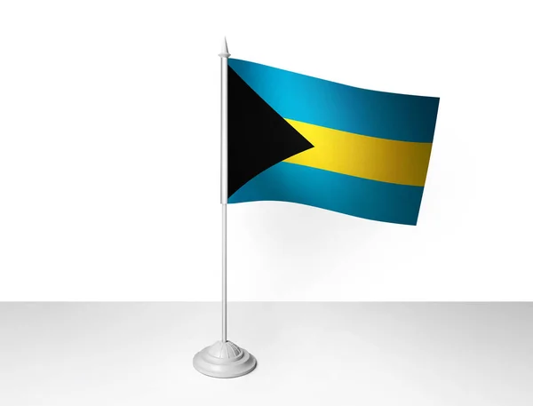 Bahama Vlag Zwaaien Witte Achtergrond Rendering — Stockfoto