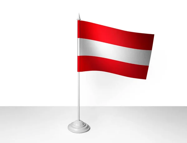 Bandera Austria Ondeando Fondo Blanco Representación —  Fotos de Stock
