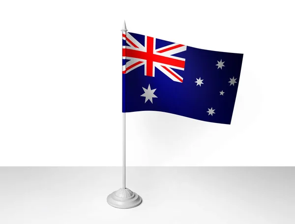 Australia Flag Waving White Background Rendering — Stock Photo, Image