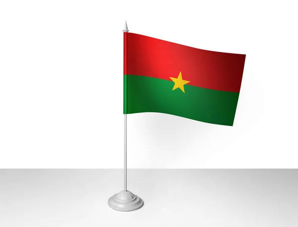 Bandera Burkina Ondeando Fondo Blanco Representación —  Fotos de Stock