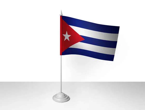 Куба Флаг Размахивая Белым Фоном Рендеринг — стоковое фото