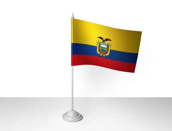 Ecuador Flaga Macha Białym Tle Renderowanie — Zdjęcie stockowe