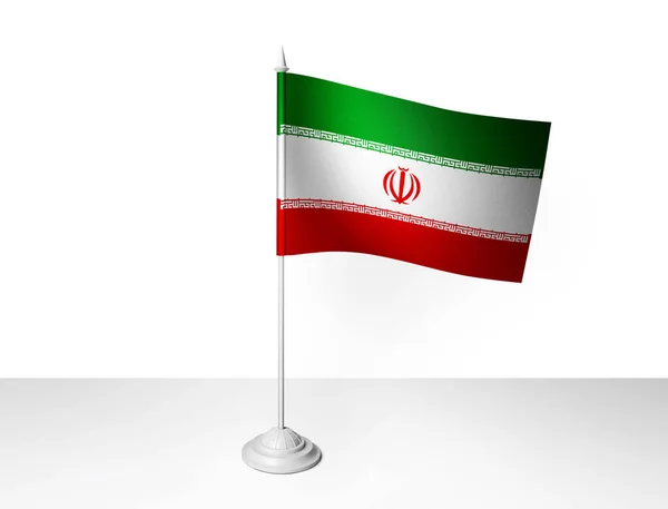 Iran Vlag Zwaaien Witte Achtergrond Rendering — Stockfoto