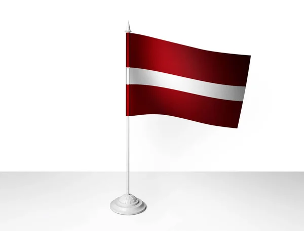 Latvia Drapeau Agitant Fond Blanc Rendu — Photo