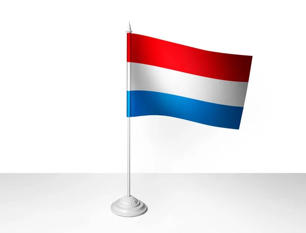 Luxembourgflag Agitant Fond Blanc Rendu — Photo