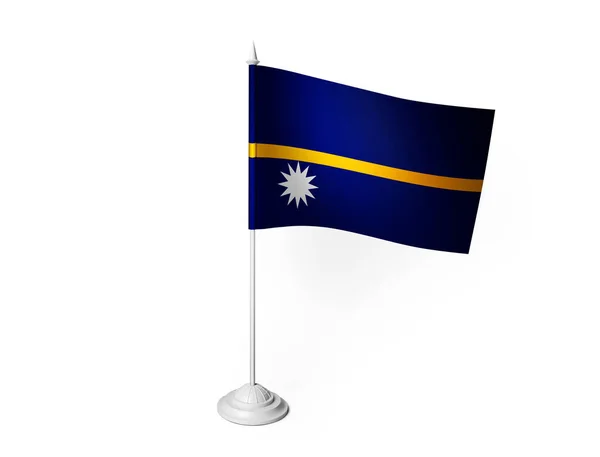  nauruFlag dalgalanan beyaz arkaplan, 3B görüntüleme