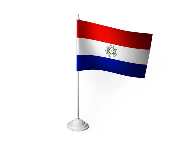 Paraguayflag Weht Weißer Hintergrund Rendering — Stockfoto