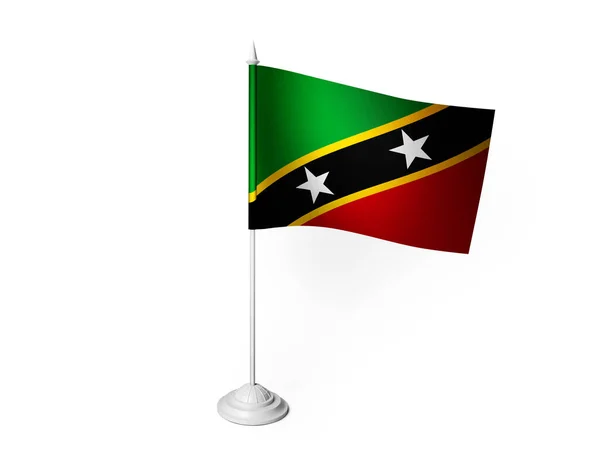 Saint Kitts Nevis Bandeira Acenando Fundo Branco Renderização — Fotografia de Stock