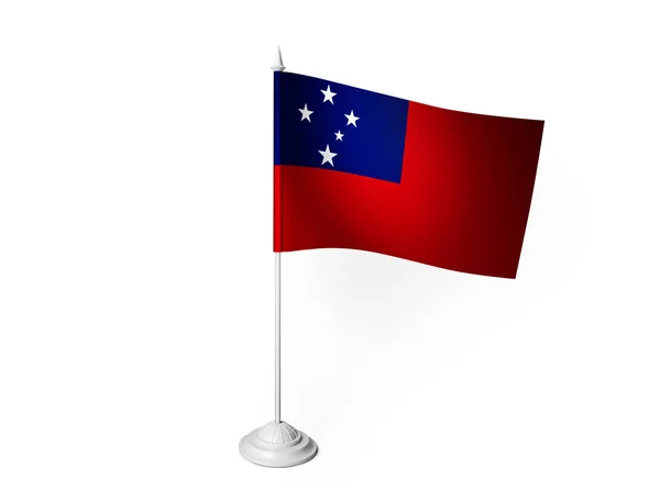 Флаг Самоа Размахивая Белым Фоном Рендеринг — стоковое фото